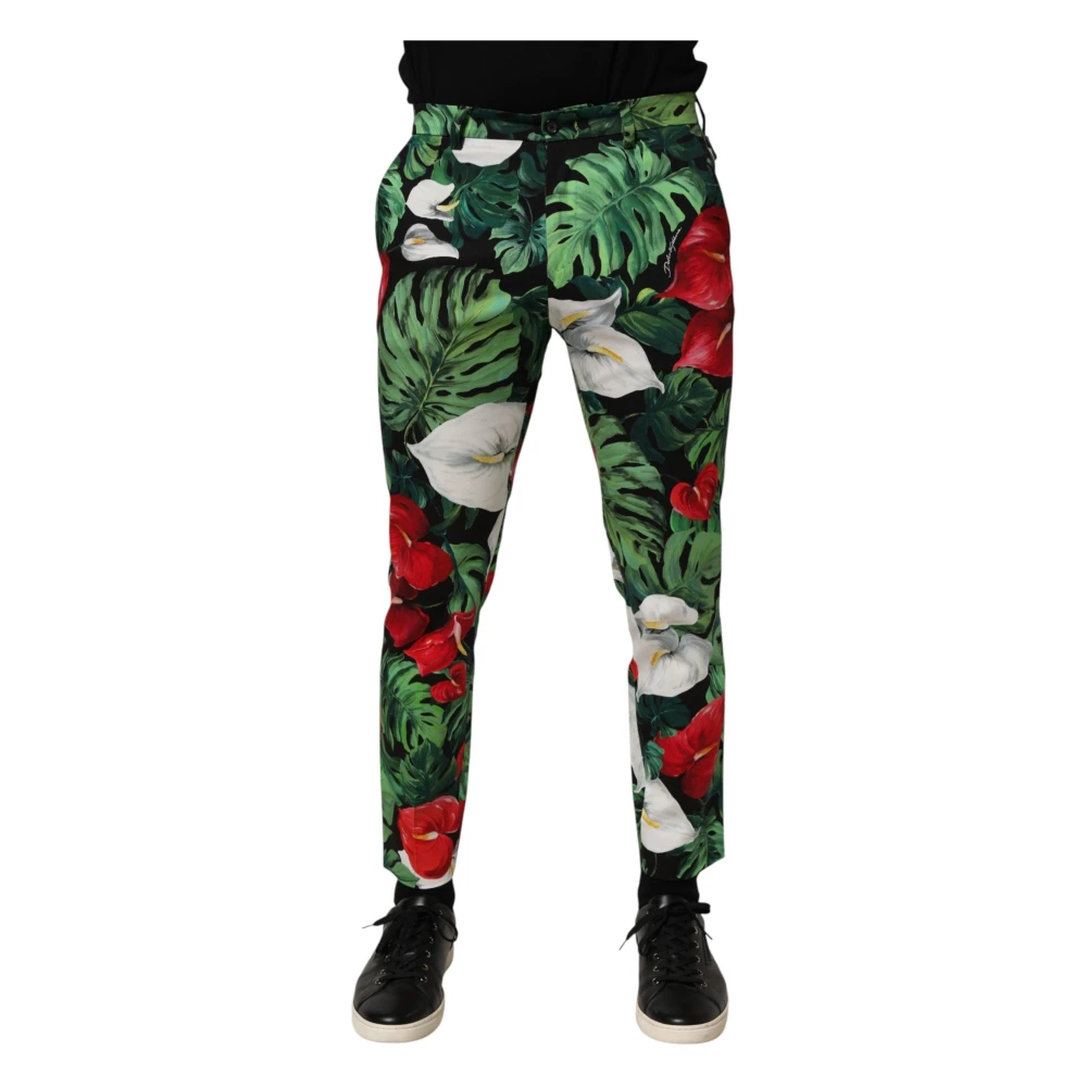 Dolce & Gabbana Men's Multicolor Slim-Fit Trousers, S, Chino Trousers