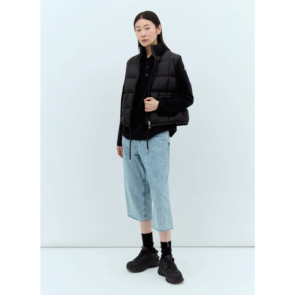 Moncler Logo Patch Polo Shirt Black Dames