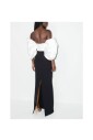 cream-black-satin-draped-dress