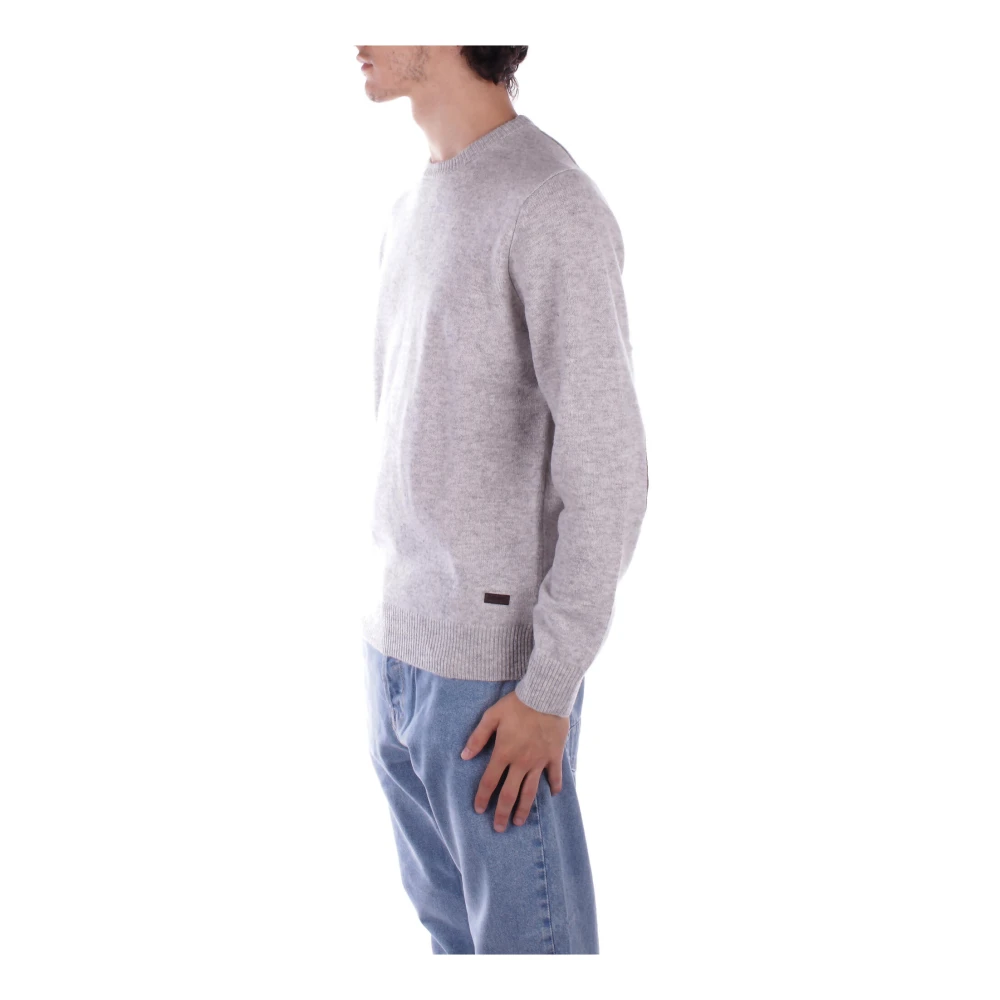 Barbour Logo Detail Patch Sweaters Gray Heren
