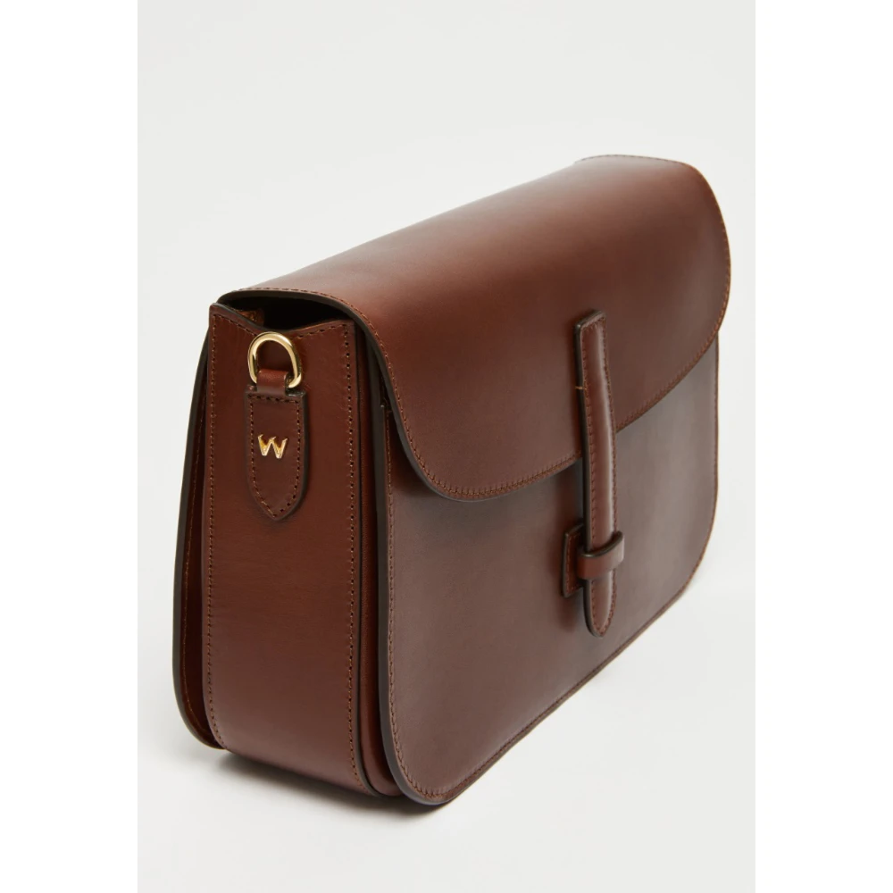 Max Mara Weekend Schoudertas van plantaardig gelooid leer Brown Dames