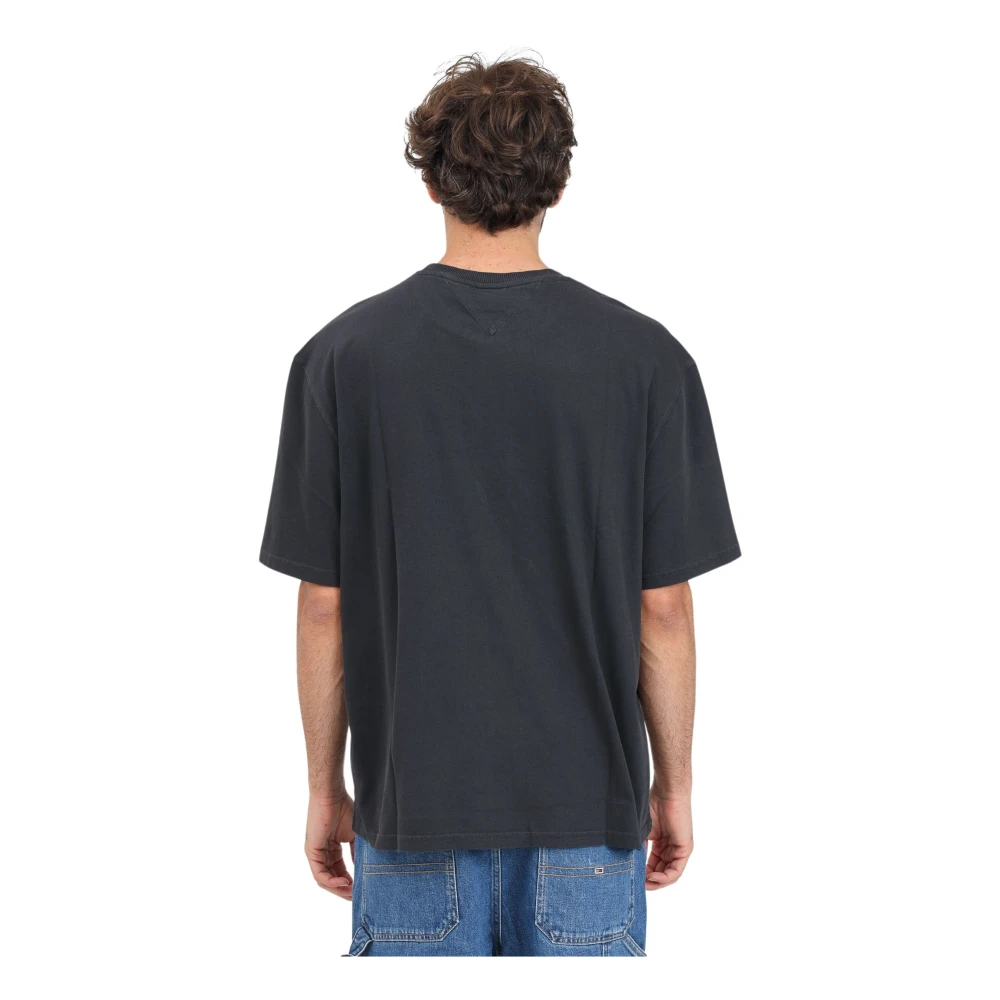 Tommy Jeans Vlag Logo Korte Mouw T-shirt Black Heren