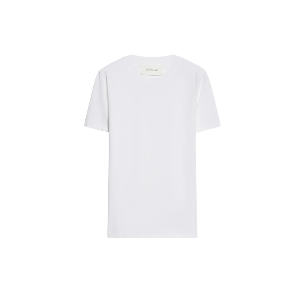 SPORTMAX Klassiek Wit T-shirt met Ronde Hals White Dames