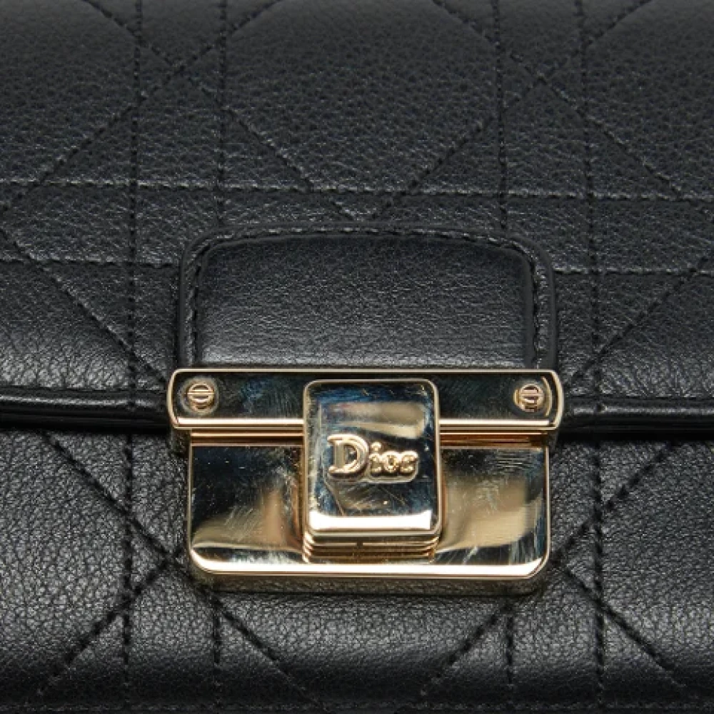 Dior Vintage Pre-owned Leather wallets Black Dames