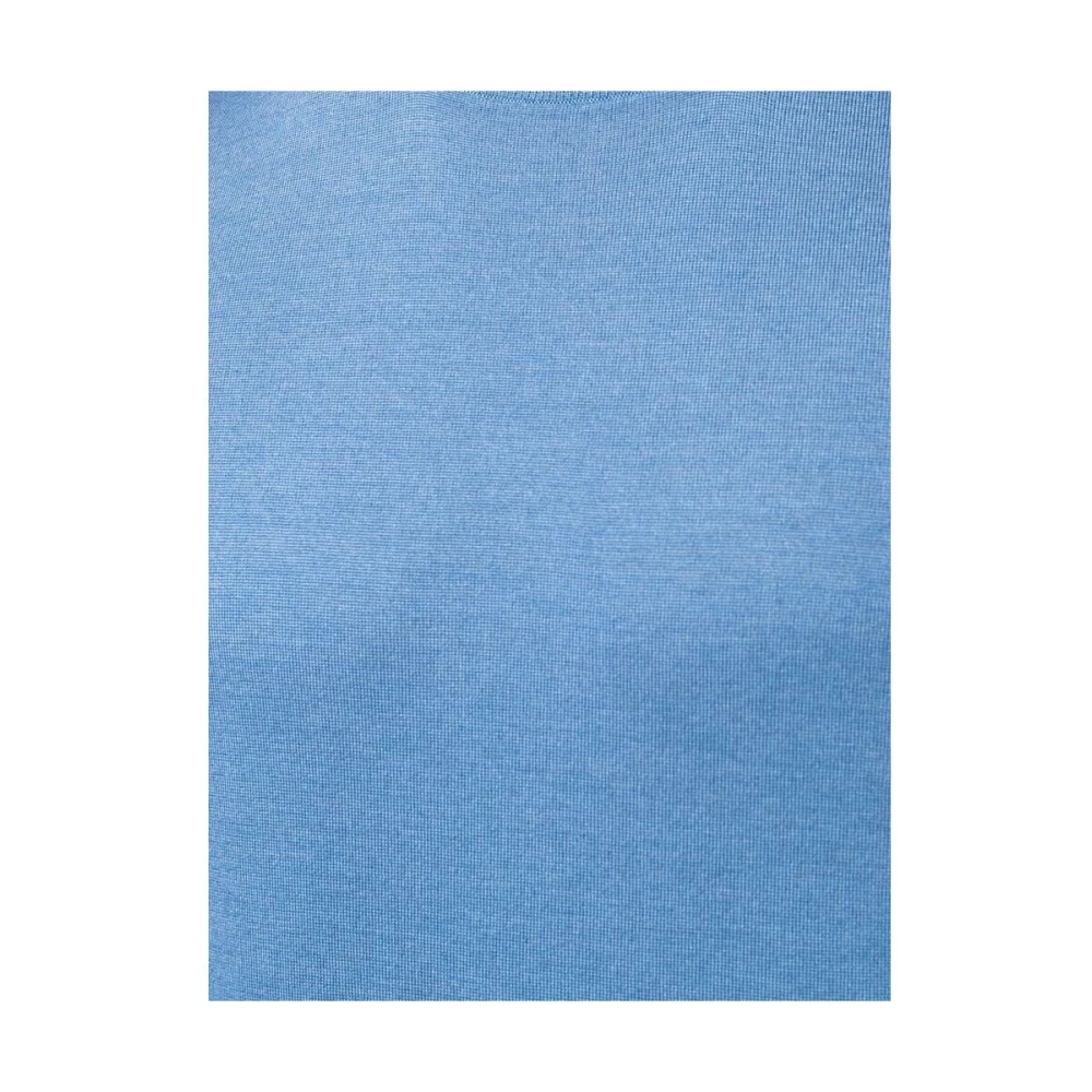 La Fileria Kasjmier-Zijde Mix Ronde Hals Sweater Blue Heren