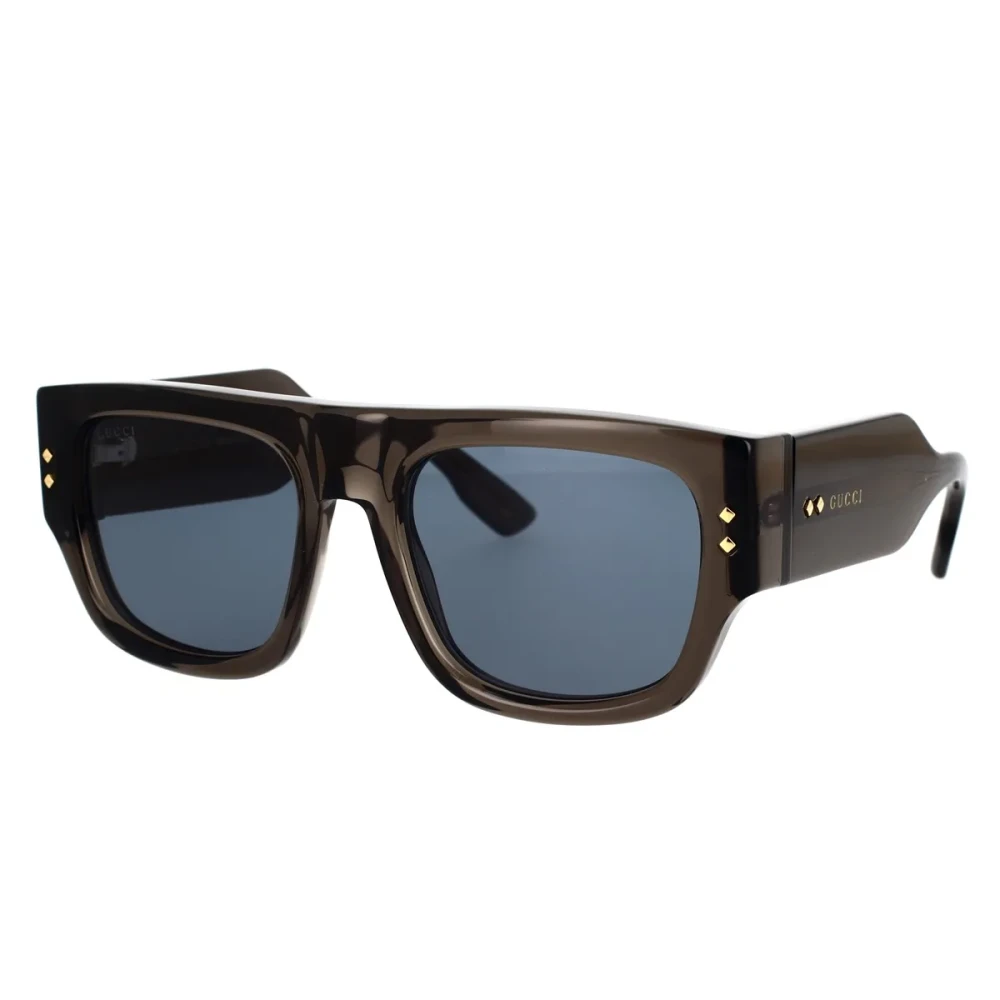 Gucci Unisex Gray Sunglasses, 54 Mm, Retro Style Sunglasses With Metal Rivets
