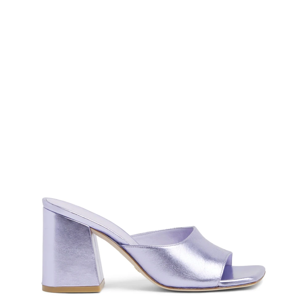 Stuart Weitzman Women's Purple Flareblock Slide Heeled Mules