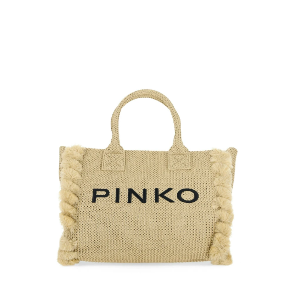 Pinko Women's Beige Beach Shopper Rafia - Shopping Bags - One Size - Bags