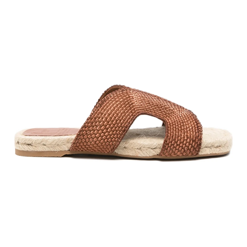 Castañer Brown Sliders, Female, 4 Uk, Pura Flat Sandal