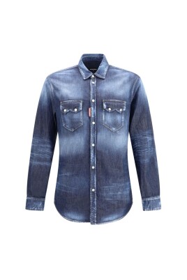 chemise-en-coton-effet-denim-avec-boutons-pression