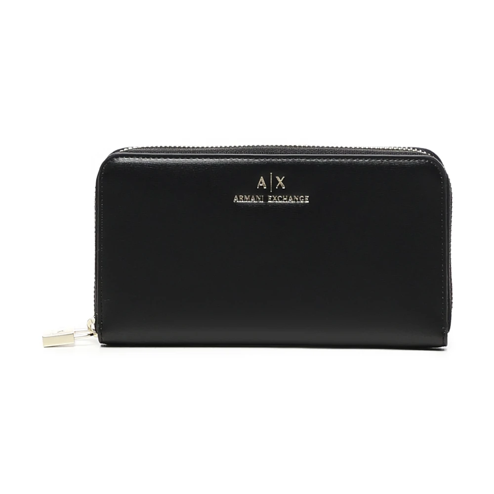 Armani Exchange Vrouw Zwart Accessoires Dames, One Size, E Portemonnee Met Ritssluiting