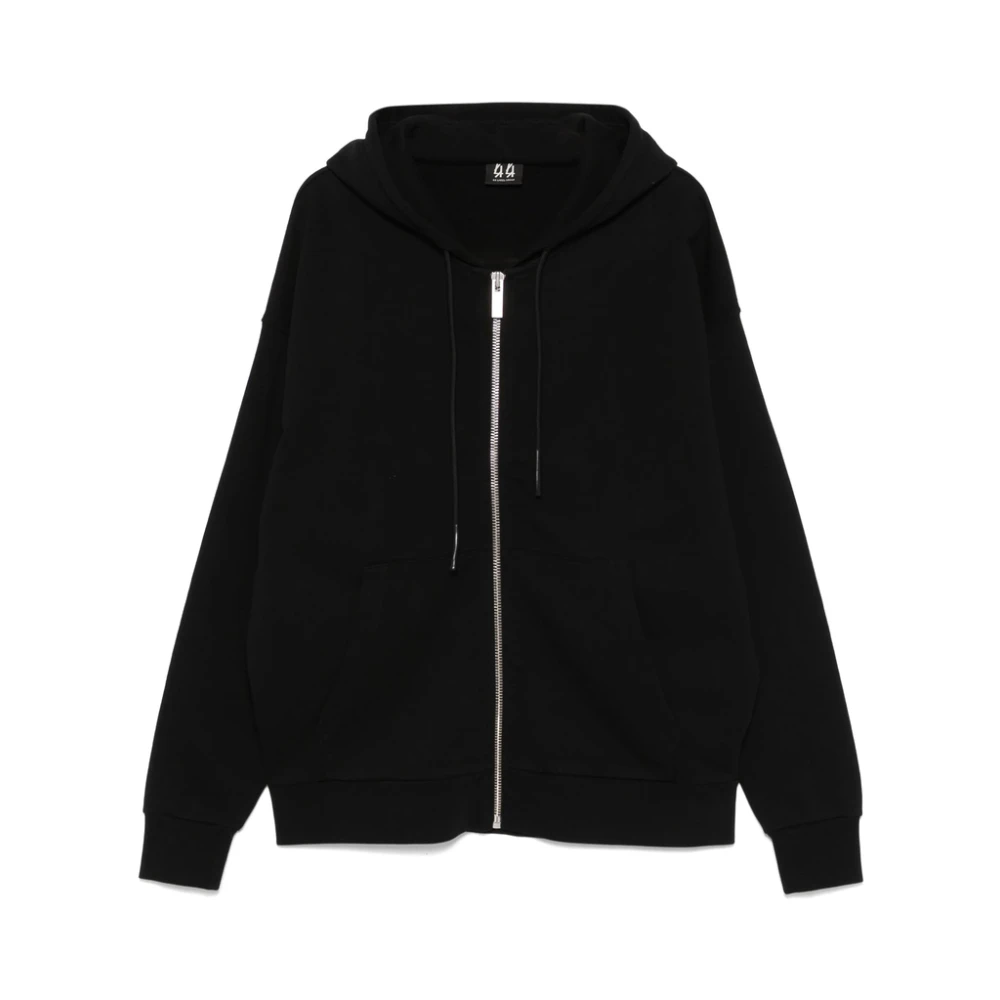 44 Label Group Zwarte rits hoodie met zakken Black Heren
