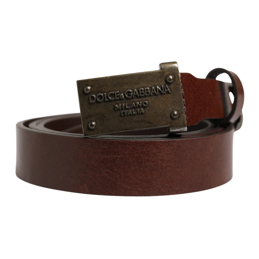 Dolce & Gabbana Mannelijk Bruin Accessoires Heren, 100 Cm, Leer, Kalfsleren Riem