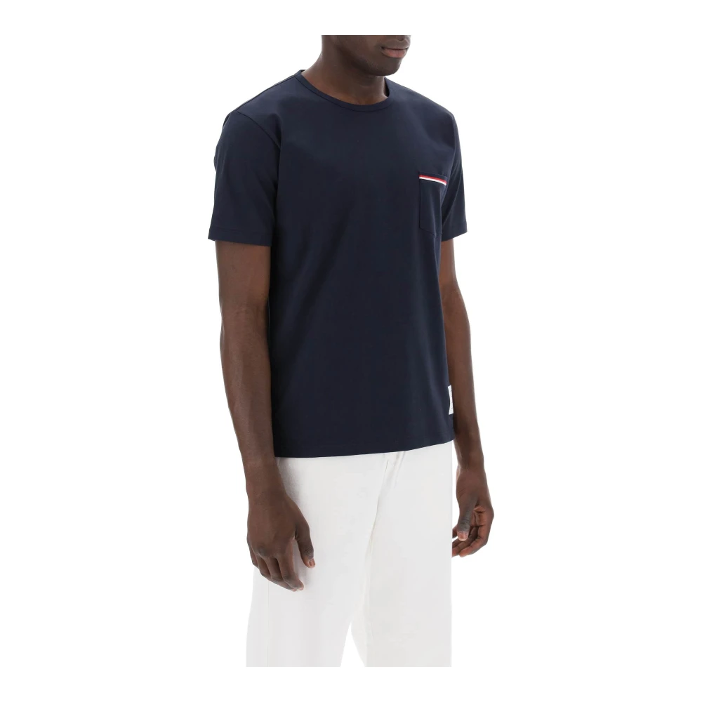 Thom Browne Gestreept zak T-shirt RWB Blue Heren