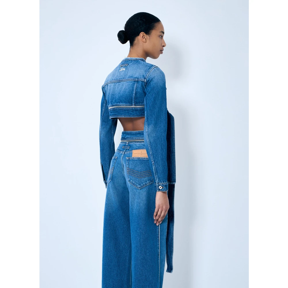 Jean Paul Gaultier Ritssluiting Denim Jacket Blue Dames