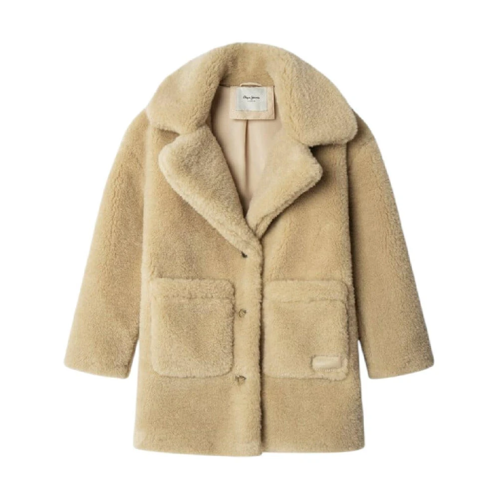 Pepe Jeans Girls Beige Winter Jackets, 10 Y, Emmely Jacket