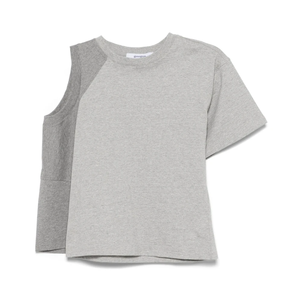 Gimaguas Cut-out Crew Neck T-shirt Gray Dames