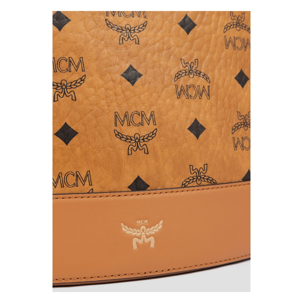 MCM Aren Schoudertas in Visetos Brown Dames