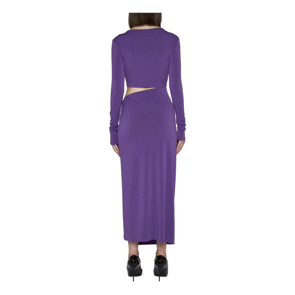 Andamane Paarse Cut-Out Midi Jurk Purple Dames