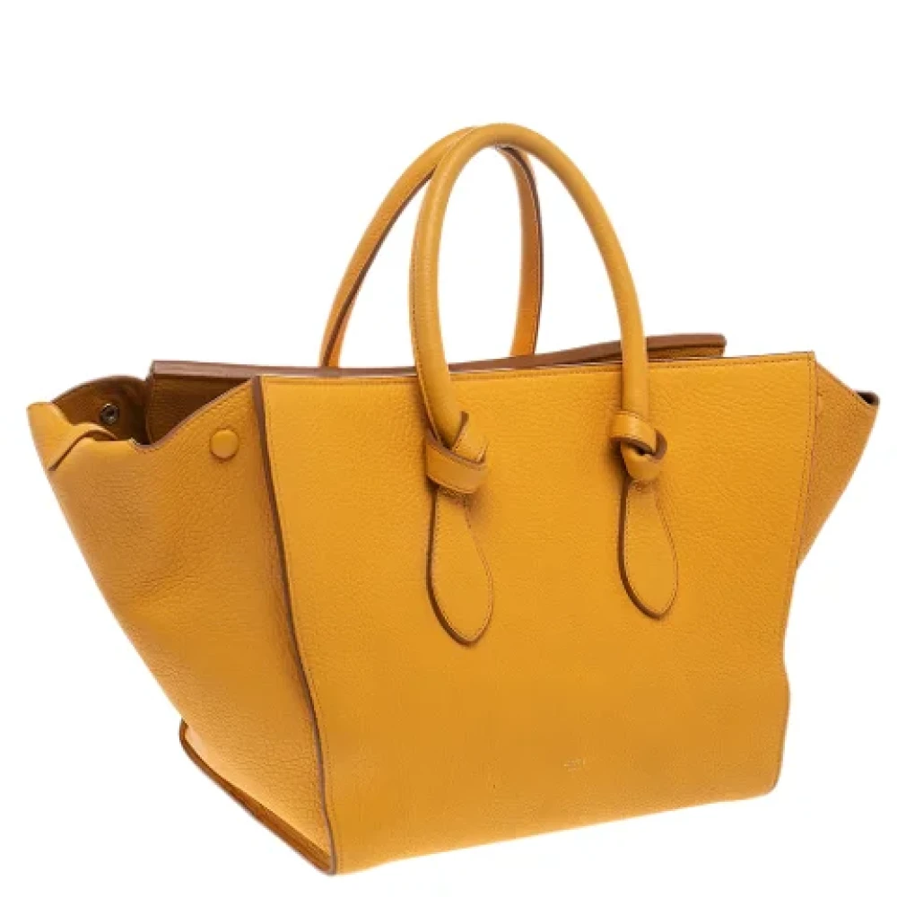 Celine Vintage Pre-owned Leather totes Yellow Dames