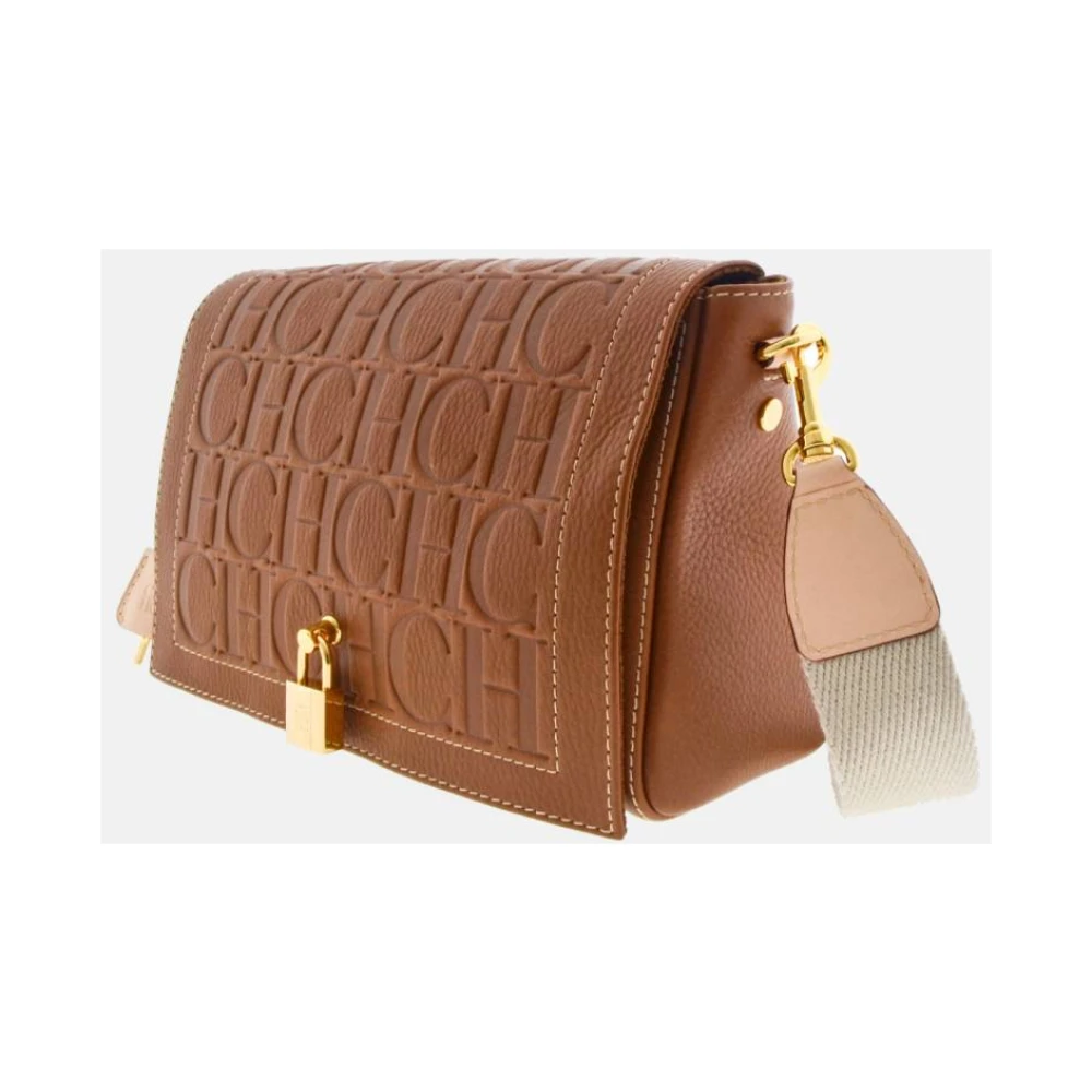 Carolina Herrera Vergrendelde Crossbody Tas Andy Stijl Brown Dames