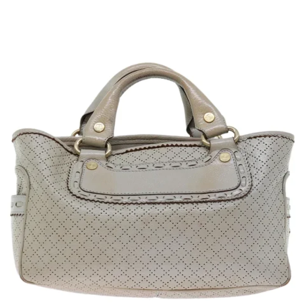 Celine Vintage Pre-owned Leather handbags Gray Dames