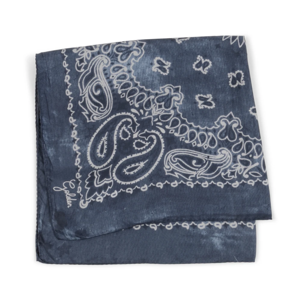 Golden Goose Men's Blue Foulard Paisley Print Silk - Silk Scarves - One Size - Accessories