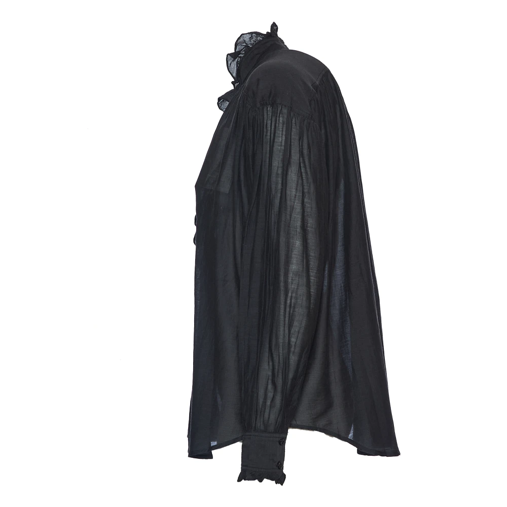 Isabel marant Elegante Zwarte Katoenen Voile Top Black Dames