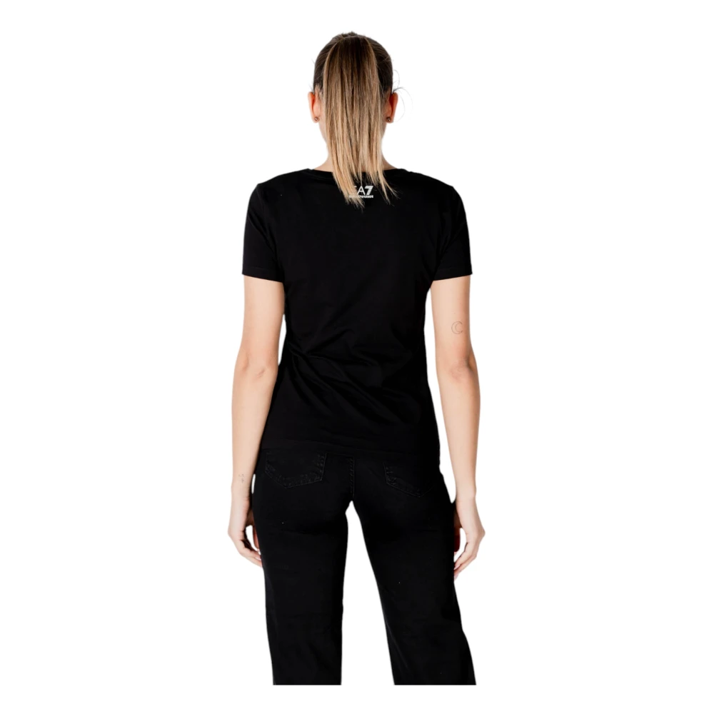 Emporio Armani EA7 Korte Mouw T-shirt Lente Zomer Collectie Black Dames