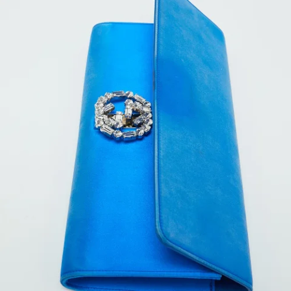 Gucci Vintage Pre-owned Satin clutches Blue Dames