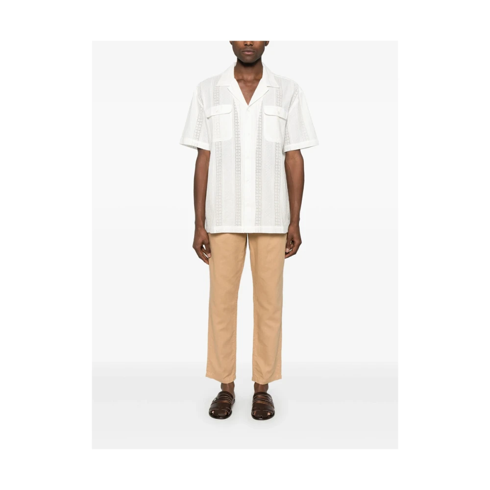 Maison Labiche Witte Camp Kraag Shirt Korte Mouwen White Heren