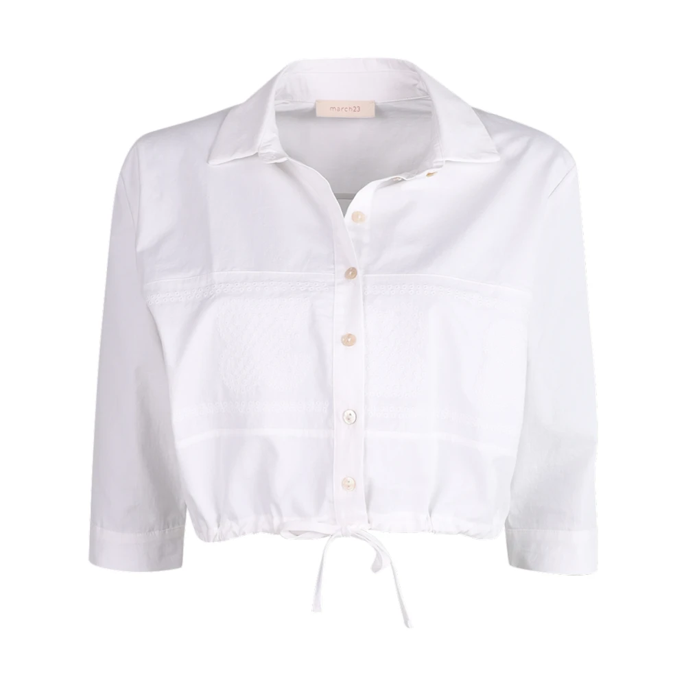 March23 Elegante Coimbra Blouse met Intricate Broderie White Dames
