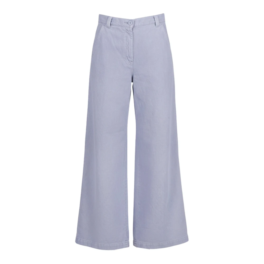 Weekend Max Mara Women's Blue Wide Trousers - Wide Trousers - Xs - Trousers