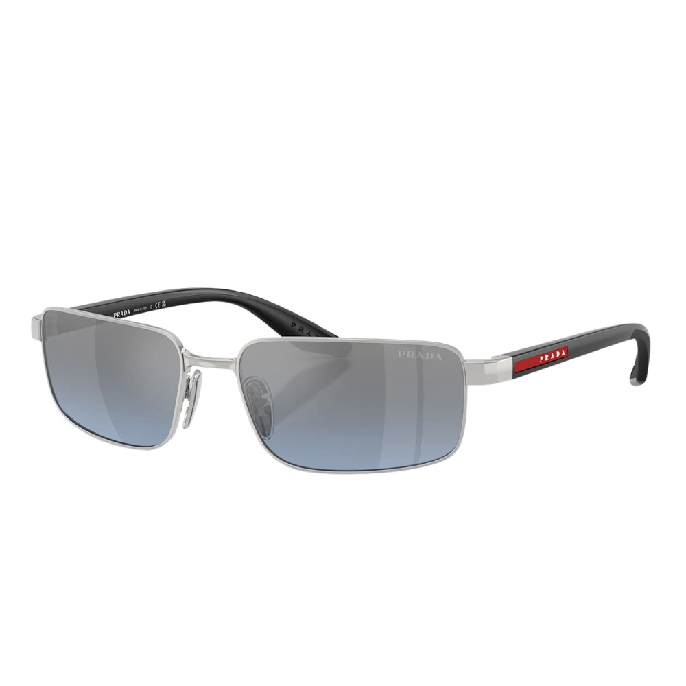 Prada Linea Rossa Silver Ps B54s 1Bc11a Man Sunglasses Metal Squared Normal Mirrored - Image 2