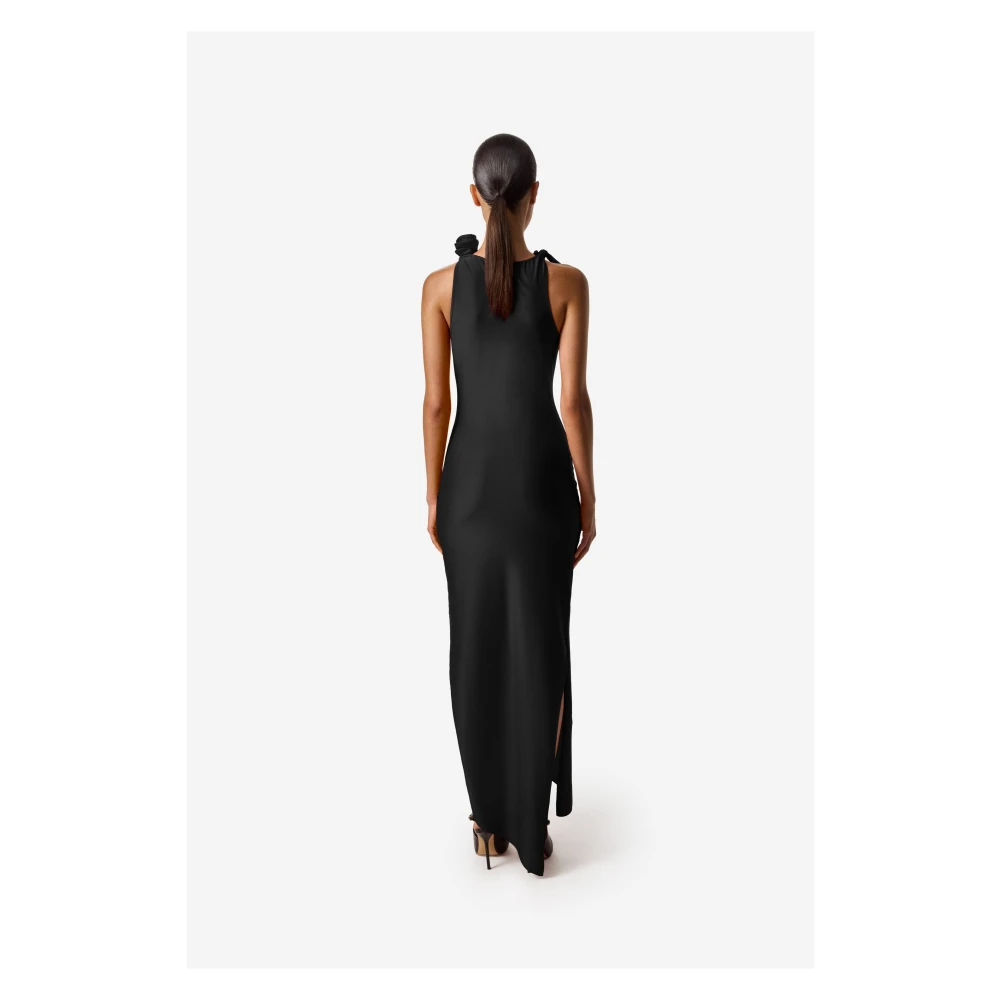 Coperni Zwarte Asymmetrische Bloem Jurk Black Dames