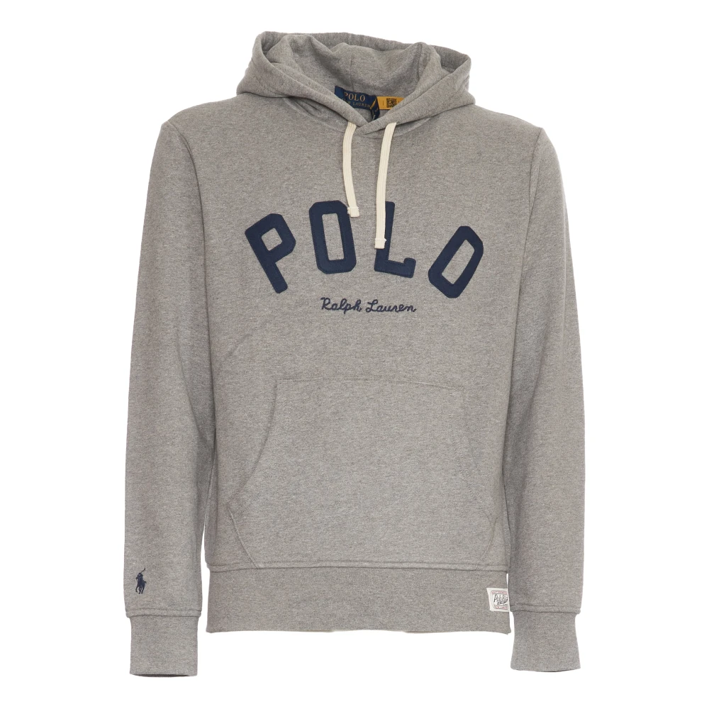 Polo Ralph Lauren Grijze Fleece Logo Hoodie Aw24 Gray Heren