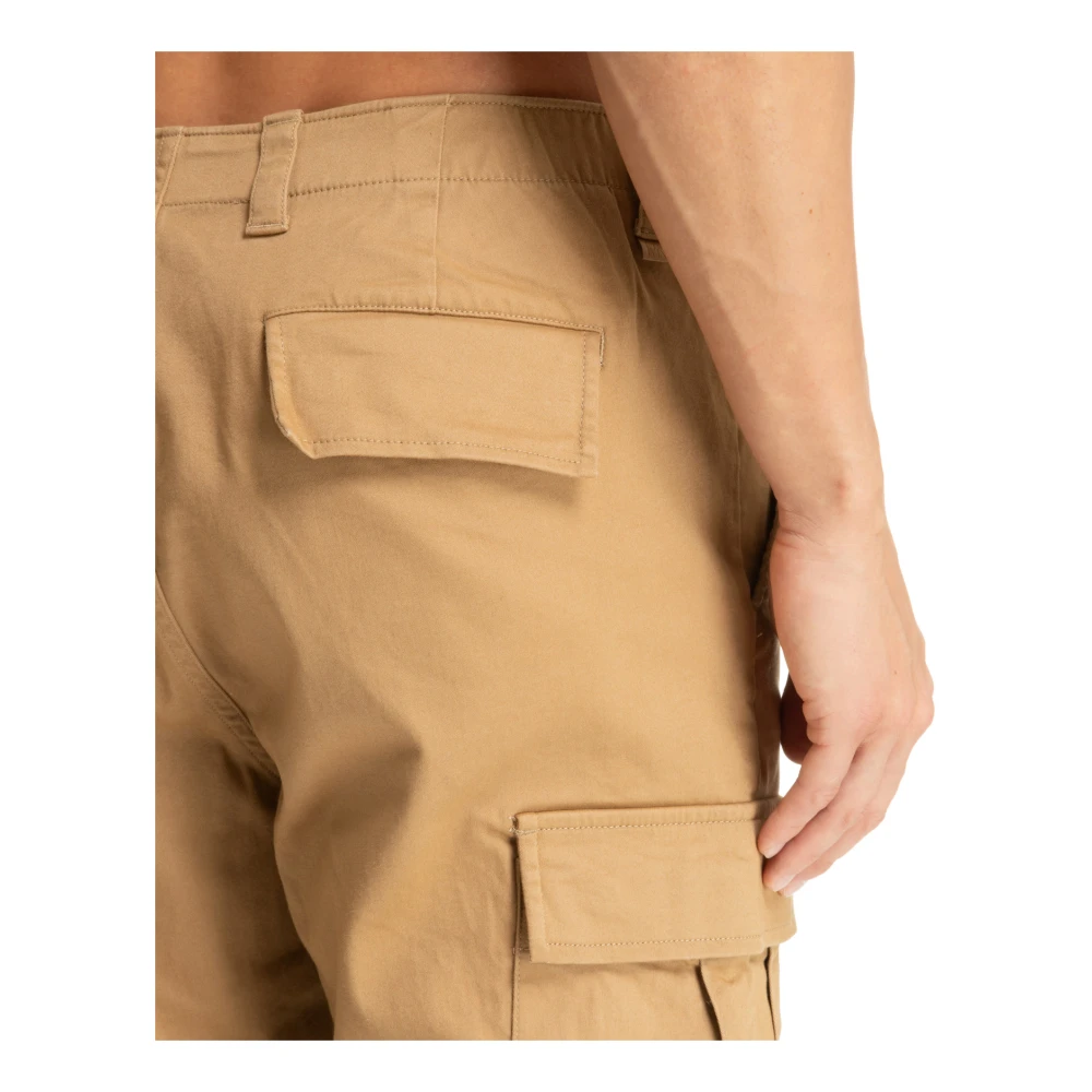 Michael Kors Stijlvolle Chino Broek met Ritszakken en Logo Detail Beige Heren