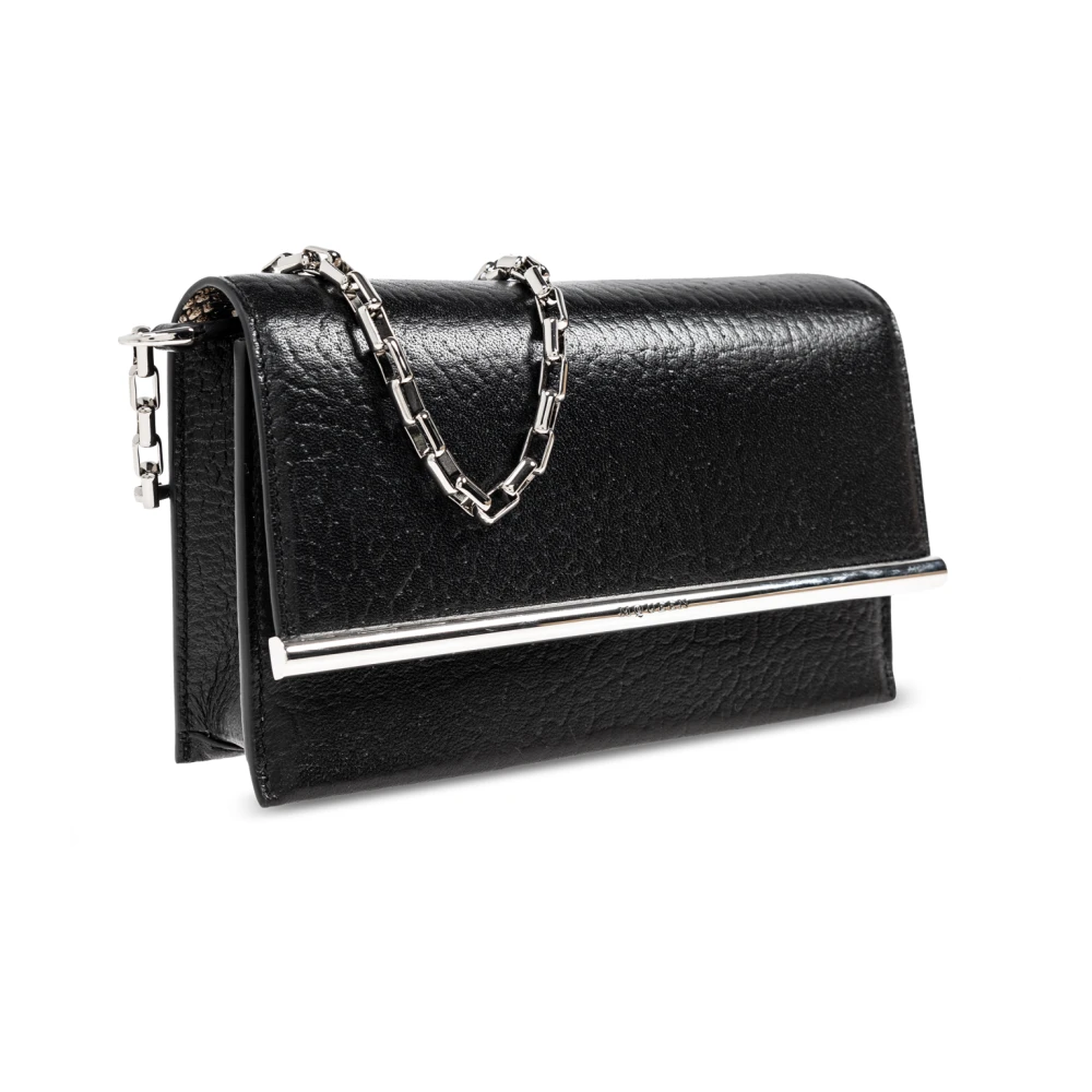 alexander mcqueen Leren clutch T-Bar Mini Black Dames