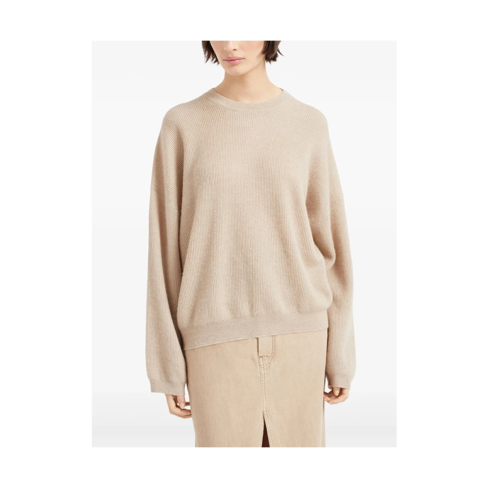 BRUNELLO CUCINELLI Beige Crew Neck Sweater Beige Dames
