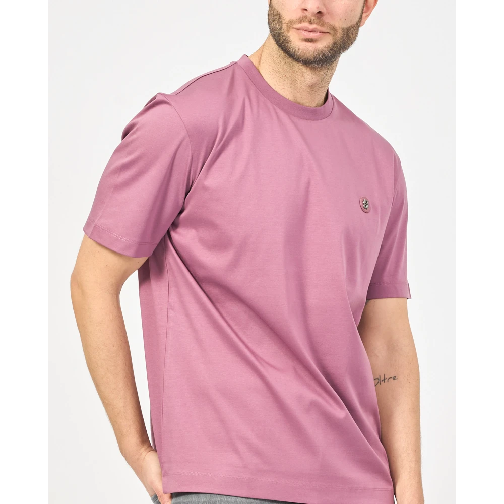 Hugo Boss Paarse T-shirt met Double B-monogram Purple Heren