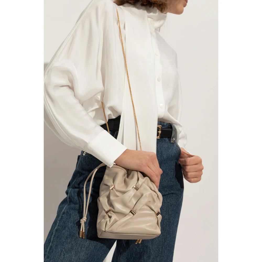 Salvatore Ferragamo Leren schoudertas Gray Dames
