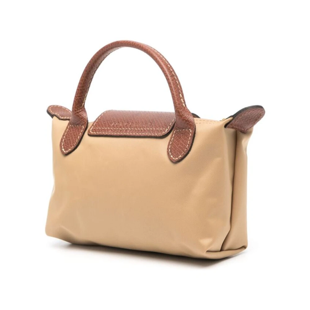 Longchamp Mosterdgele Leren Handtas met Ingedrukt Logo Yellow Dames