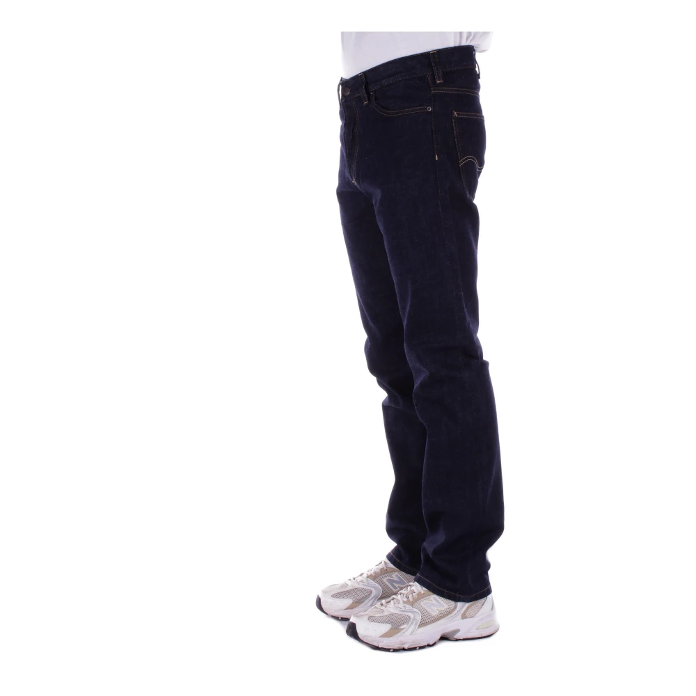 Carhartt WIP Logo Jeans met knoopsluiting Black Heren