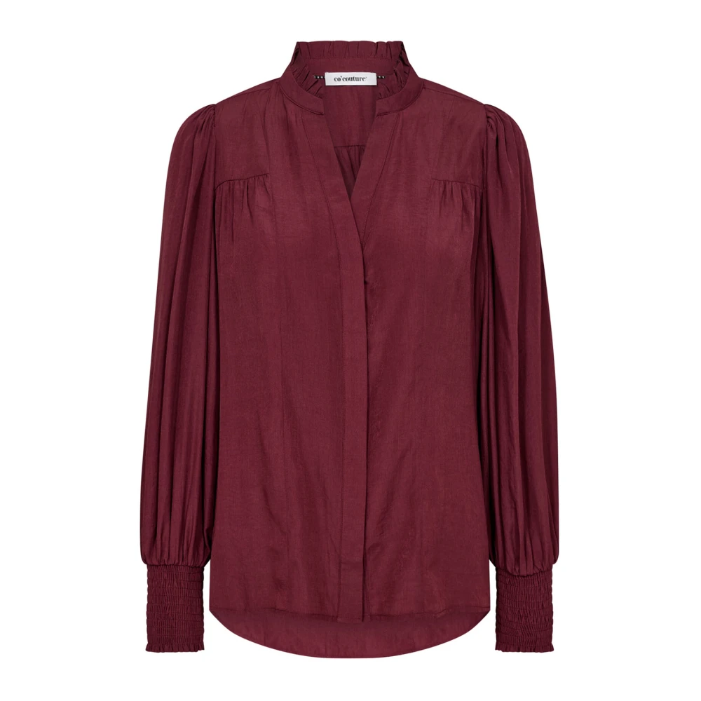 Co'Couture Elegante V-hals Blouse Red Dames