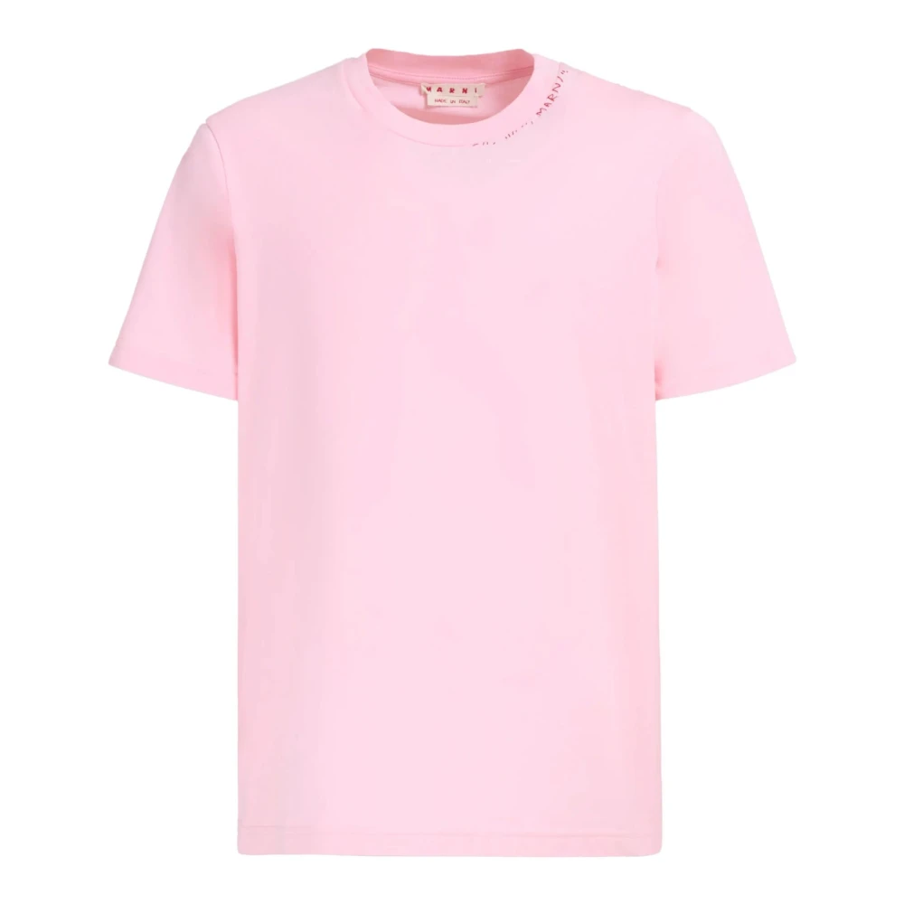 Marni Bloemenprint Roze Katoenen T-shirt Pink Heren