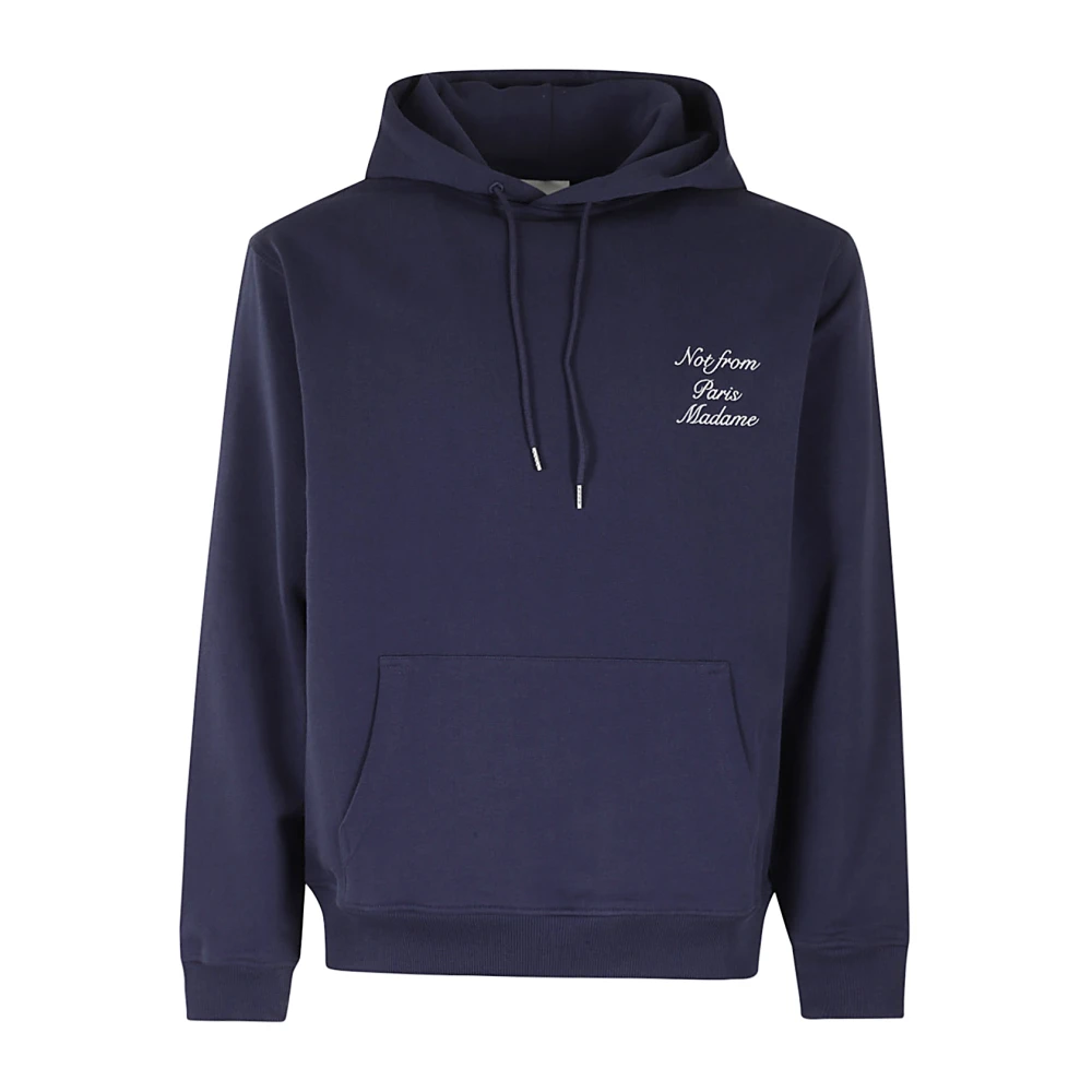 Drole de Monsieur Calligrafie Slogan Hoodie Bruin Blue Heren