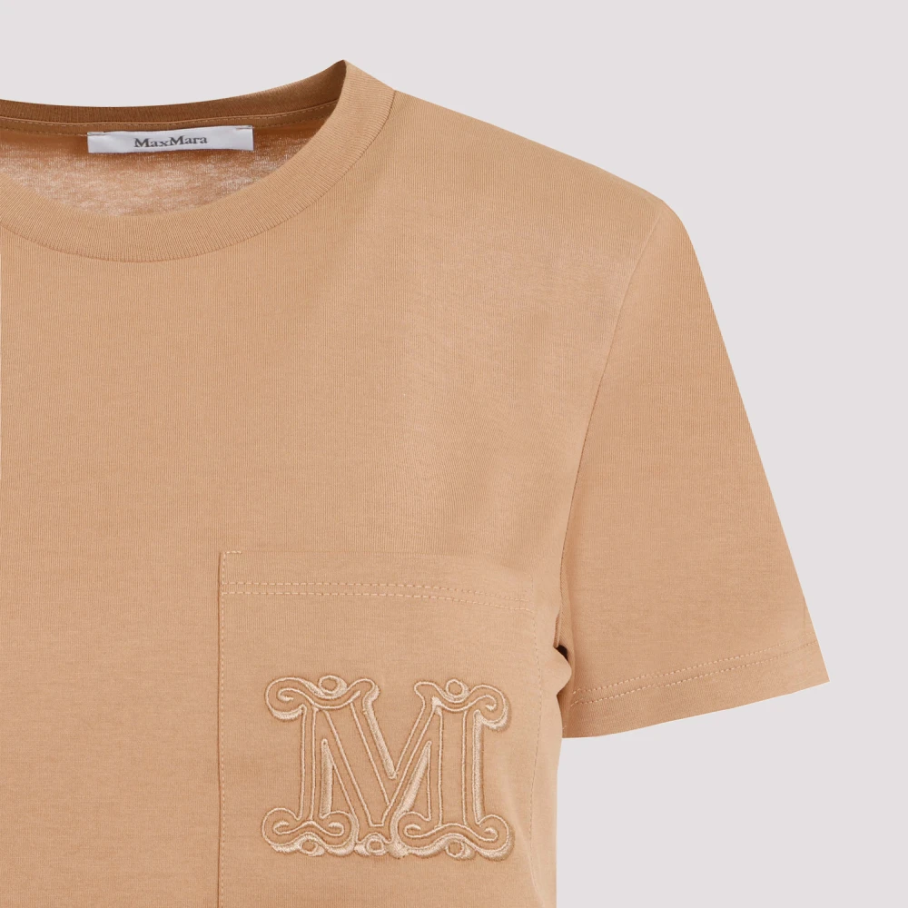 Max Mara Stijlvolle Kameel Katoenen T-Shirt Beige Dames