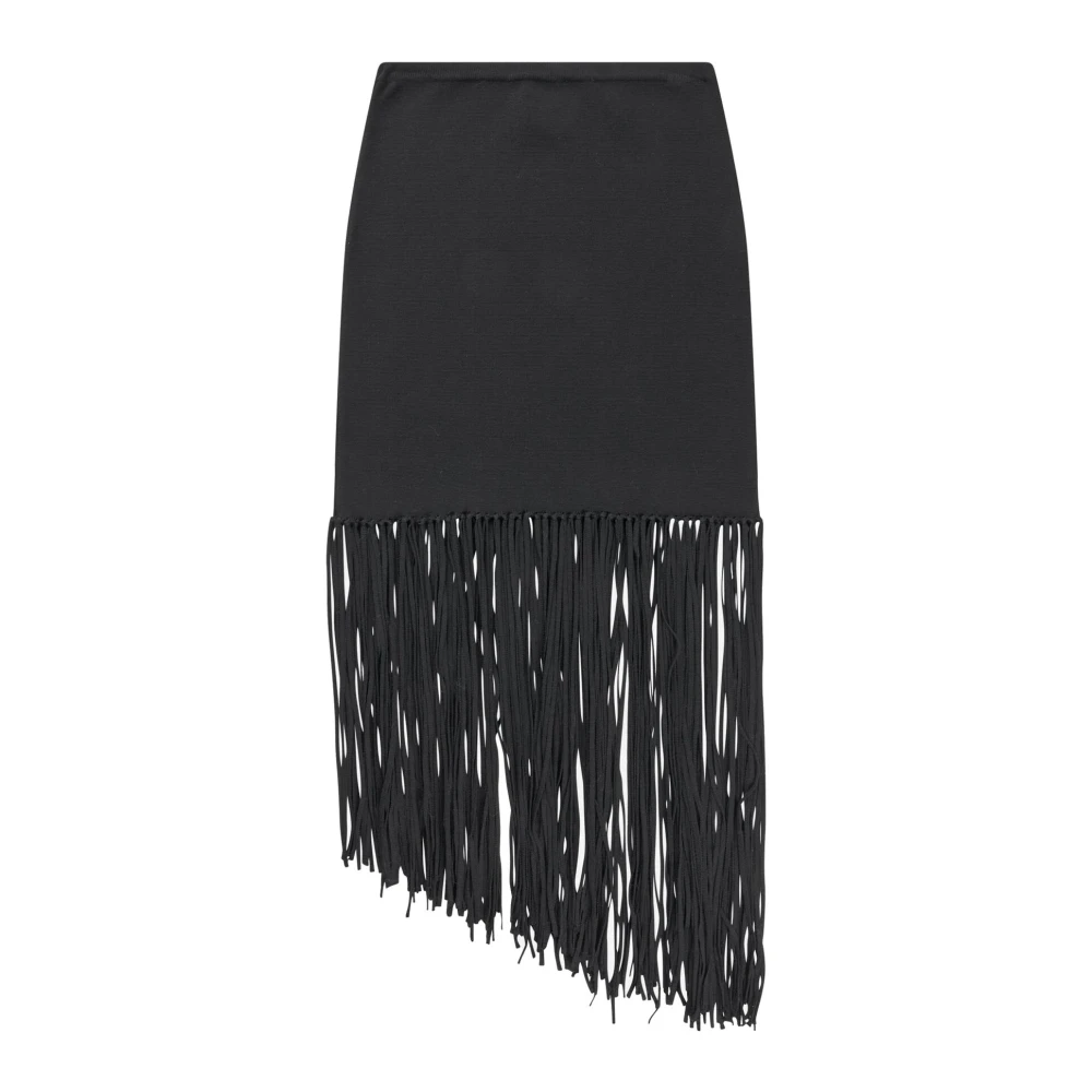 Munthe Asymmetrische Ruches Rok Zwart Black Dames