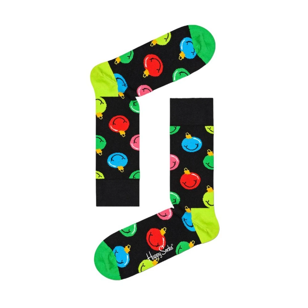 Happy Socks Zwarte Katoenen Kerststijl Sokken Multicolor Dames