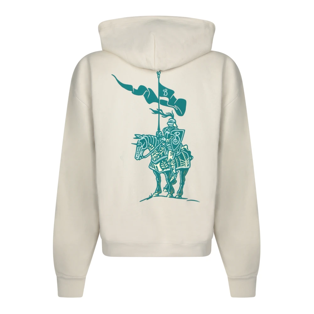Burberry Stijlvolle Trekkoord Hoodie Groen Logo White Heren